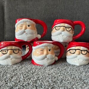 Set of 6 Santa Mugs